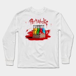 Zombie 8-Pack Bloodied Perkaholic on Soft Pink Long Sleeve T-Shirt